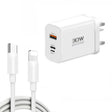 PD30W USB-C / Type-C + 8 Pin + USB Charger with Type-C to 8 Pin Date Cable(UK Plug) - free shipping - PMC Jewellery - Order now!