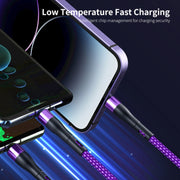 ENKAY 6-in-1 5A USB + Type-C to Type-C / 8 Pin / Micro USB Multifunction Fast Charging Cable, Cable Length:1.3m(Black)