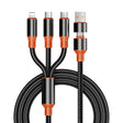 ENKAY 6-in-1 5A USB + Type-C to Type-C / 8 Pin / Micro USB Multifunction Fast Charging Cable, Length:1.2m(Black Orange) - Multifunction Cable by ENKAY | Online Shopping South Africa | PMC TechLife | Buy Now Pay Later Mobicred