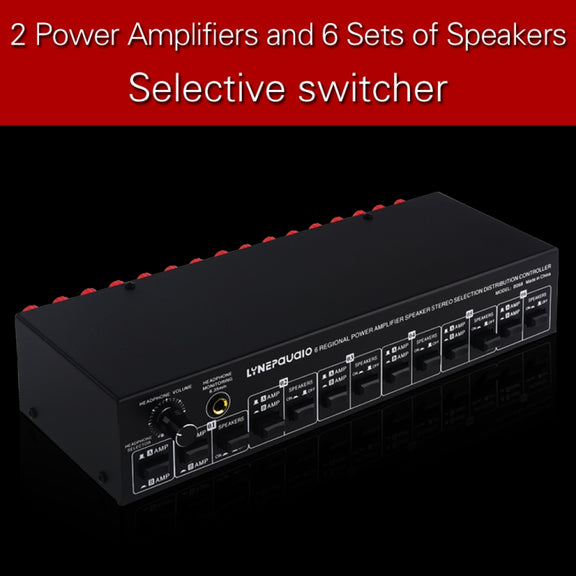 B06 82 In 6 Out Power Amplifier Speaker Selector 6 Region Stereo Speaker Switcher