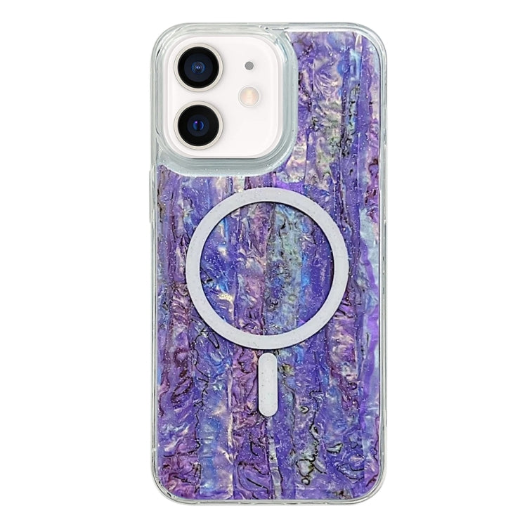 For iPhone 12 / 12 Pro Shell Texture Multicolor MagSafe TPU Phone Case(Purple) - iPhone 12 / 12 Pro Cases by PMC TechLife | Online Shopping South Africa | PMC TechLife