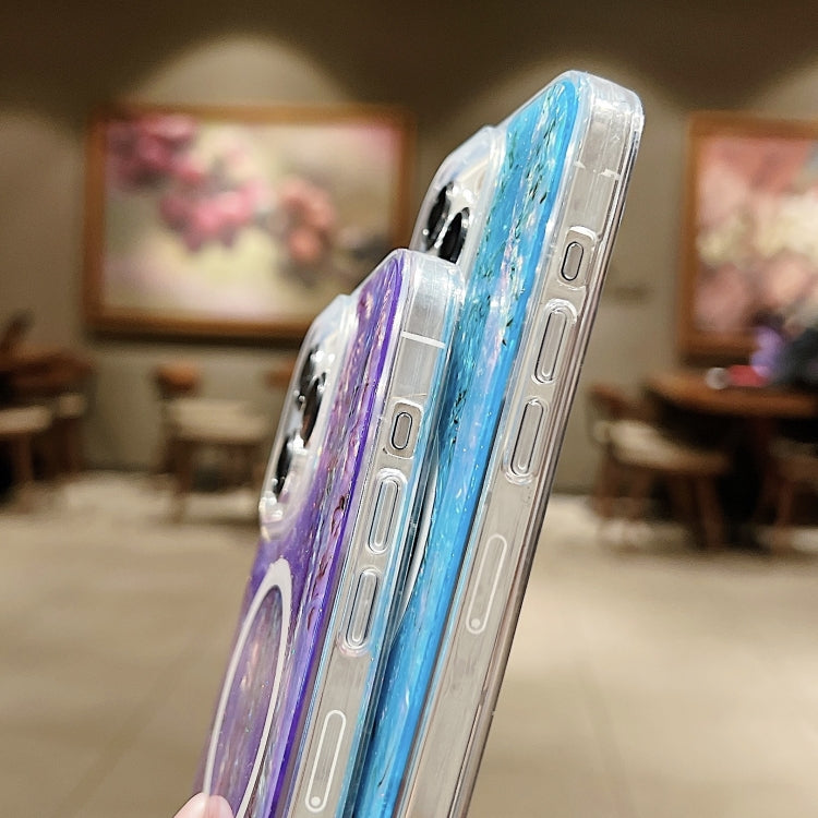For iPhone 14 Pro Shell Texture Multicolor MagSafe TPU Phone Case(Roige)