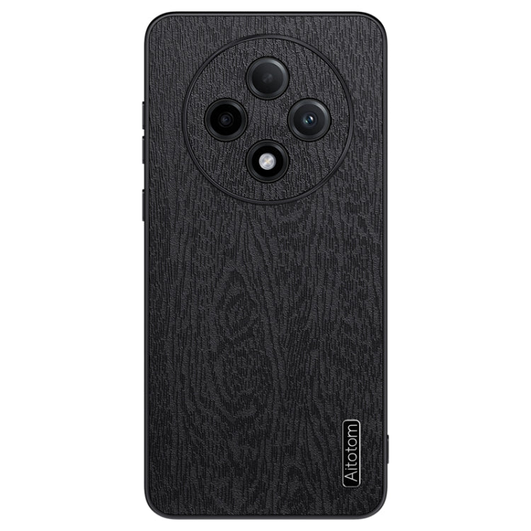 For OPPO A3 Pro Tree Bark Leather Shockproof Phone Case(Black) - OPPO Cases by PMC TechLife | Online Shopping South Africa | PMC TechLife | Buy Now Pay Later Mobicred