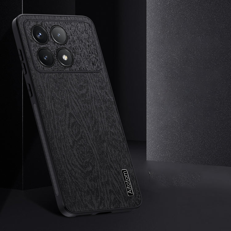 For Xiaomi Redmi K70 Tree Bark Leather Shockproof Phone Case(Grey)