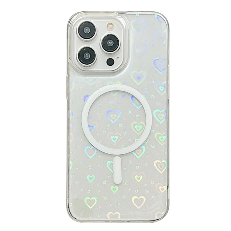 For iPhone 15 Pro Max Laser Love MagSafe TPU Phone Case(Transparent) - free shipping - PMC TechLife - Order now!