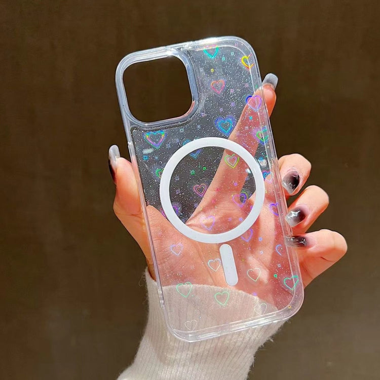For iPhone 14 Pro Laser Love MagSafe TPU Phone Case(Transparent) - free shipping - PMC TechLife - Order now!