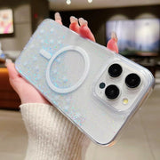 For iPhone 14 Explosive Flash Gradient MagSafe TPU Phone Case(Cold Pink)