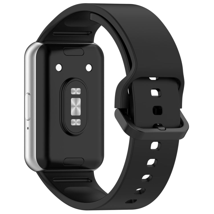 For Samsung Galaxy Fit 3 Solid Color Colorful Buckle Silicone Watch Band(Black) - Watch Bands by PMC TechLife | Online Shopping South Africa | PMC TechLife