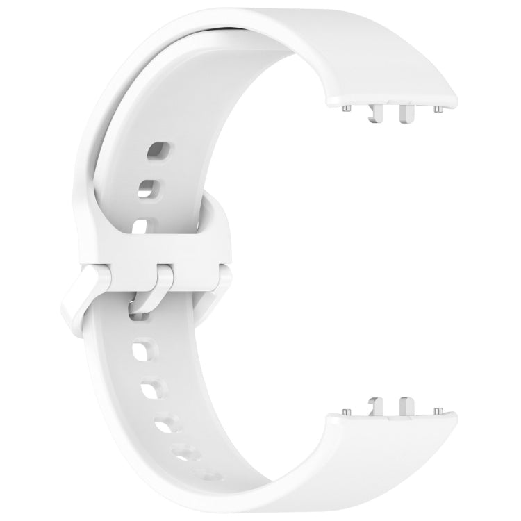 For Samsung Galaxy Fit 3 Solid Color Colorful Buckle Silicone Watch Band(White) - Watch Bands by PMC TechLife | Online Shopping South Africa | PMC TechLife