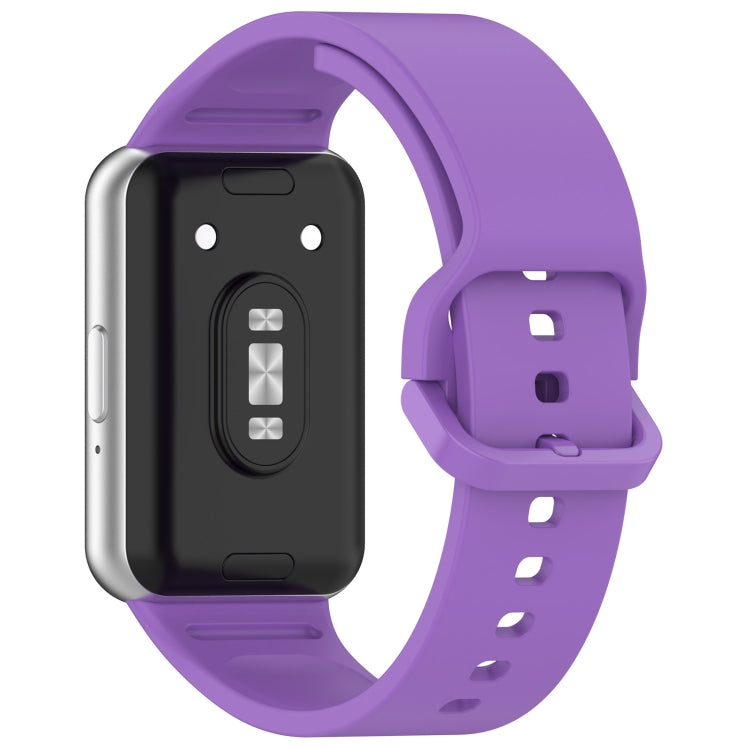 For Samsung Galaxy Fit 3 Solid Color Colorful Buckle Silicone Watch Band(Purple) - Watch Bands by PMC TechLife | Online Shopping South Africa | PMC TechLife