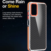 For Motorola Moto G Play 2024 Dual-Color Carbon Fiber Acrylic Hybrid TPU Phone Case(Orange)