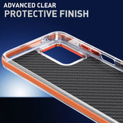 For Motorola Moto G Play 2024 Dual-Color Carbon Fiber Acrylic Hybrid TPU Phone Case(Orange)