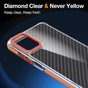 For Motorola Moto G Play 2024 Dual-Color Carbon Fiber Acrylic Hybrid TPU Phone Case(Orange)