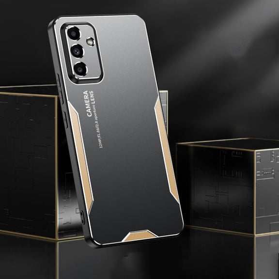 For Samsung Galaxy A55 5G Blade Series TPU Hybrid Metal Phone Case(Silver)