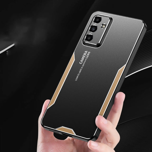 For Samsung Galaxy A55 5G Blade Series TPU Hybrid Metal Phone Case(Silver)