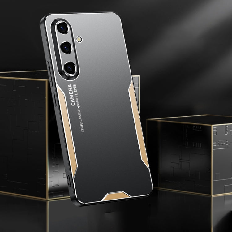 For Samsung Galaxy S24 5G Blade Series TPU Hybrid Metal Phone Case(Gold) - Galaxy S24 5G Cases by PMC TechLife | Online Shopping South Africa | PMC TechLife