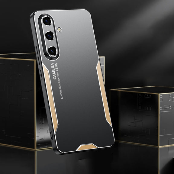 For Samsung Galaxy S24 5G Blade Series TPU Hybrid Metal Phone Case(Gold)