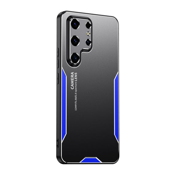 For Samsung Galaxy S24 Ultra 5G Blade Series TPU Hybrid Metal Phone Case(Blue)