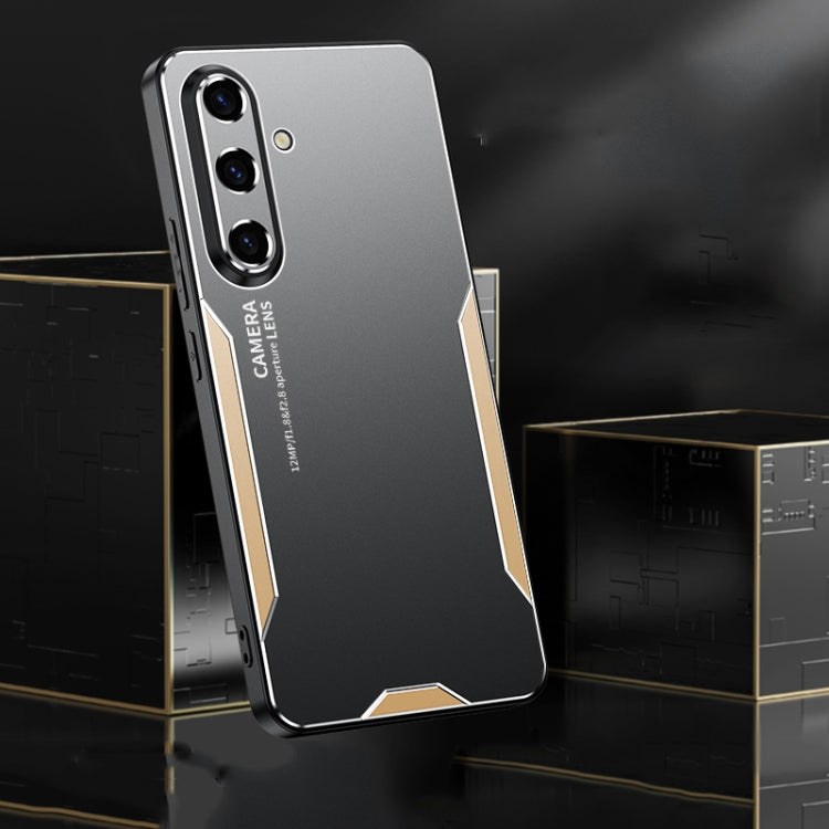 For Samsung Galaxy S25 5G Blade Series TPU Hybrid Metal Phone Case(Silver)