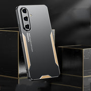 For Samsung Galaxy S25+ 5G Blade Series TPU Hybrid Metal Phone Case(Gold)