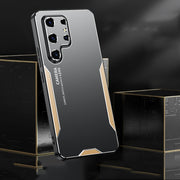 For Samsung Galaxy S25 Ultra 5G Blade Series TPU Hybrid Metal Phone Case(Gold)