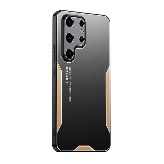 For Samsung Galaxy S25 Ultra 5G Blade Series TPU Hybrid Metal Phone Case(Gold)