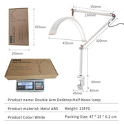 HD-M3X For Eyelash Extensions / Tattoo / Nail Art Lighting Lamp 16 inch Clip-on Half Moon Desk Lamp(US Plug)