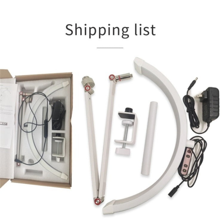 HD-M3X For Eyelash Extensions / Tattoo / Nail Art Lighting Lamp 16 inch Clip-on Half Moon Desk Lamp(US Plug)