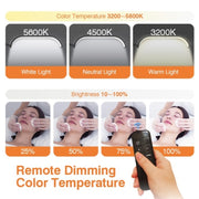 HD-G63X Floor Standing Remote Dimming LED Moon Lamp Manicure Eyelash Beauty Lamp(EU Plug)