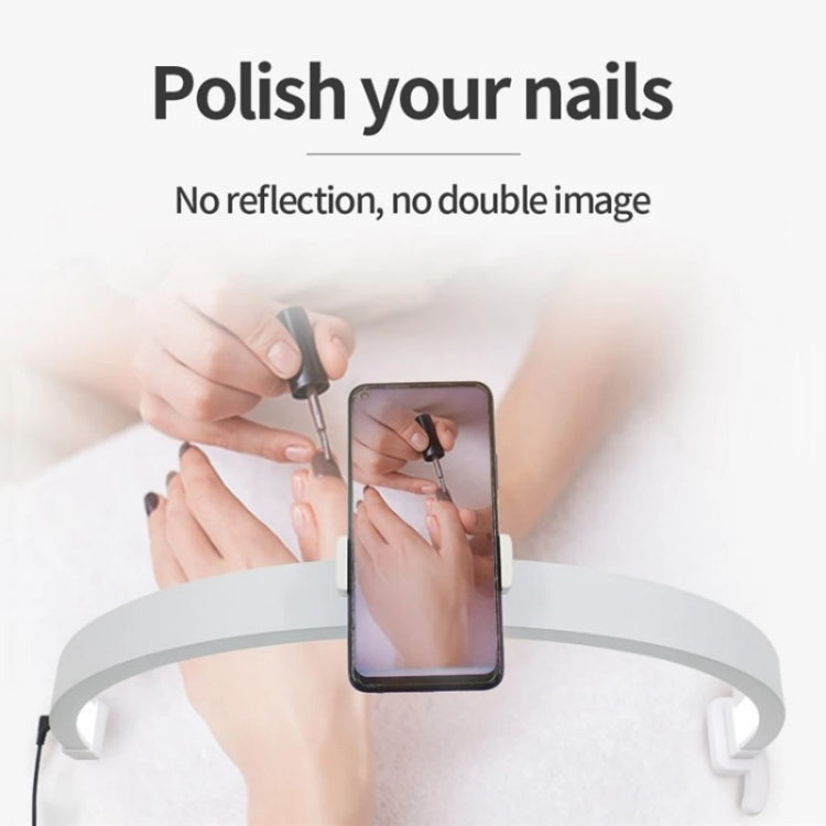M12X Foldable LED Half Moon Lamp Touch Control Nail Art Lamp, Length: 56cm(UK Plug) - Selfie Light by PMC TechLife | Online Shopping South Africa | PMC TechLife | Buy Now Pay Later Mobicred