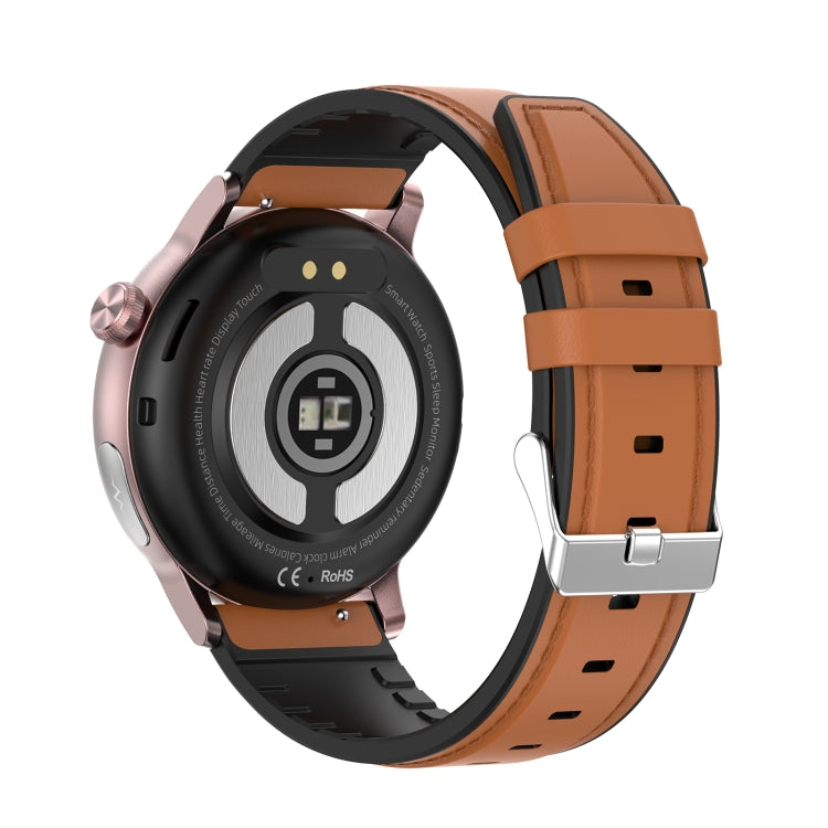 ET470 1.39 inch Color Screen Smart Watch Leather Strap, Support Bluetooth Call / ECG(Brown) - Smart Watches by PMC TechLife | Online Shopping South Africa | PMC TechLife