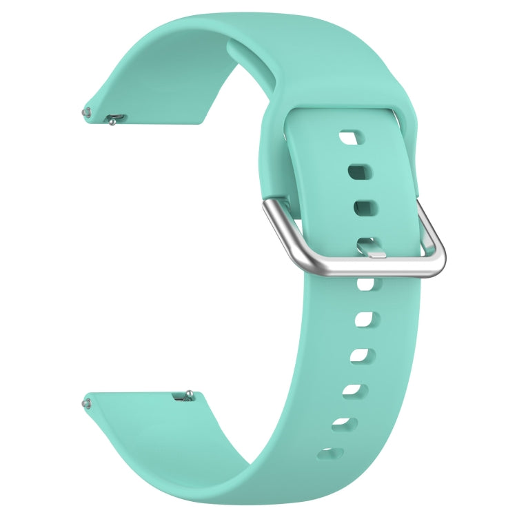 For Xiaomi Watch 2 Solid Color Metal Silver Buckle Silicone Watch Band, Size: L(Cyan)
