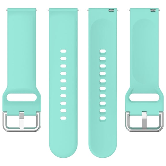 For Xiaomi Watch 2 Solid Color Metal Silver Buckle Silicone Watch Band, Size: L(Cyan)