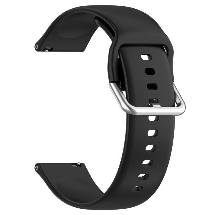 For Xiaomi Watch 2 Solid Color Metal Silver Buckle Silicone Watch Band, Size: L(Black) - free shipping - PMC TechLife - Order now!