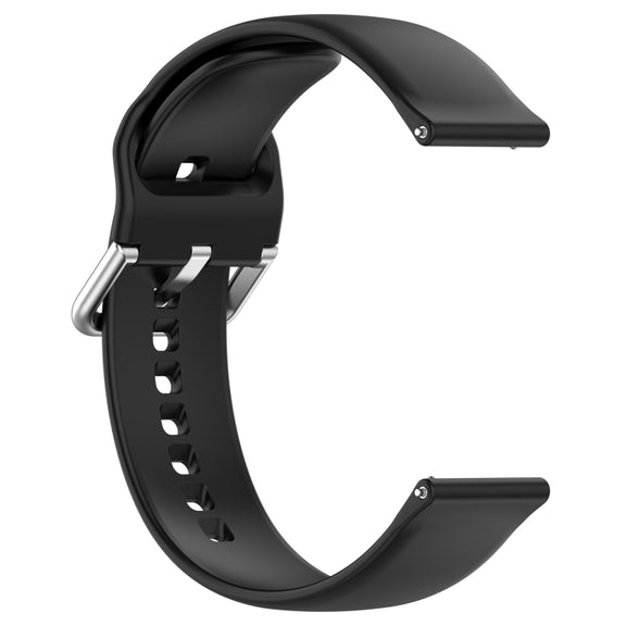 For Xiaomi Watch 2 Solid Color Metal Silver Buckle Silicone Watch Band, Size: L(Black)