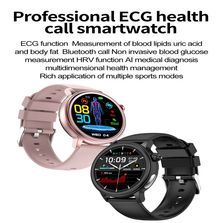 ET470 1.39 inch Color Screen Smart Watch Silicone Strap, Support Bluetooth Call / ECG(Pink) - free shipping - PMC TechLife - Order now!