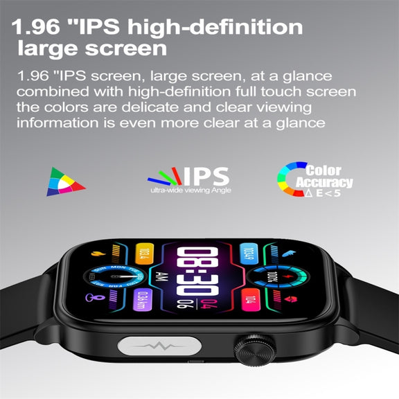 ET570 1.96 inch Color Screen Smart Watch Silicone Strap, Support Bluetooth Call / ECG(Pink)