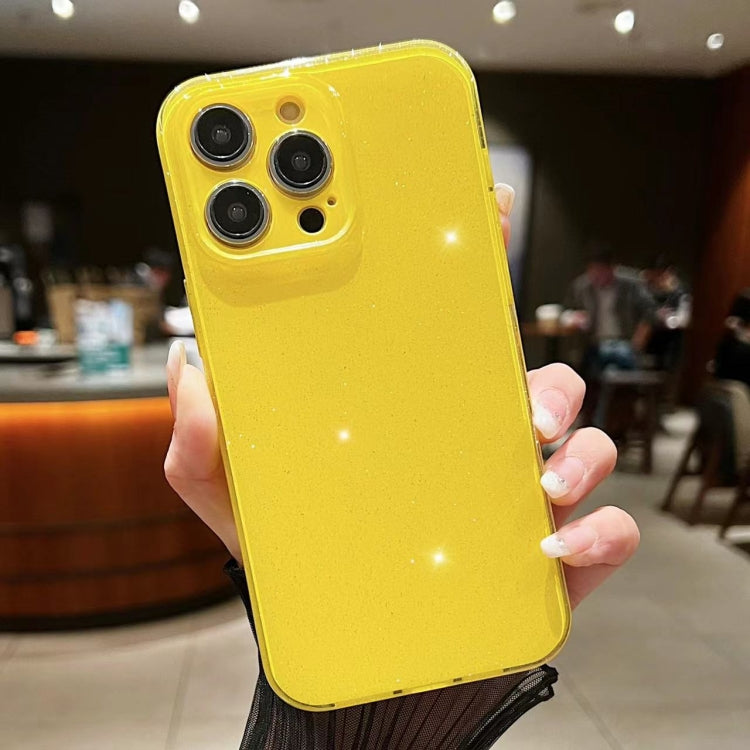 For iPhone 16 Pro Max Jelly Glitter Solid Color TPU Phone Case(Yellow) - iPhone 16 Pro Max Cases by PMC TechLife | Online Shopping South Africa | PMC TechLife | Buy Now Pay Later Mobicred