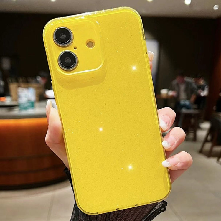 For iPhone 16 Plus Jelly Glitter Solid Color TPU Phone Case(Yellow) - iPhone 16 Plus Cases by PMC TechLife | Online Shopping South Africa | PMC TechLife | Buy Now Pay Later Mobicred