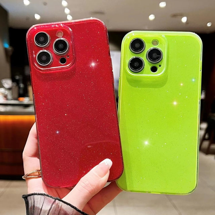 For iPhone 16 Plus Jelly Glitter Solid Color TPU Phone Case(Fluorescent Green) - free shipping - PMC TechLife - Order now!