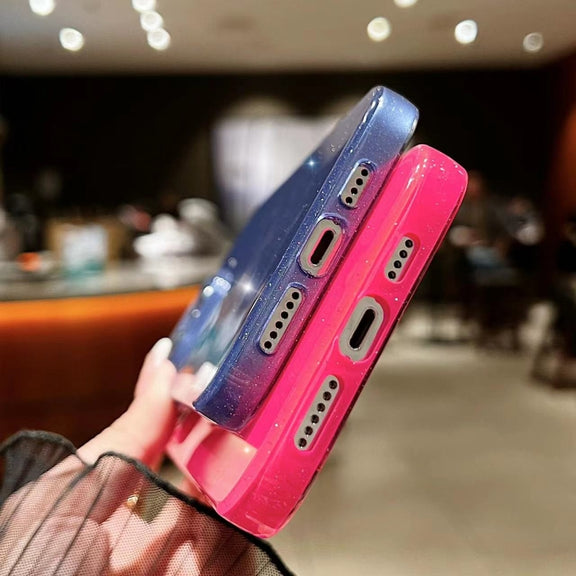 For iPhone 16 Pro Max Jelly Glitter Solid Color TPU Phone Case(Blue)