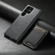 For Samsung Galaxy S22 Ultra 5G Suteni H17 Oil Eax Leather Detachable Wallet Phone Case(Black)