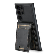 For Samsung Galaxy S22 Ultra 5G Suteni H17 Oil Eax Leather Detachable Wallet Phone Case(Black)