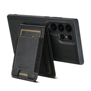 For Samsung Galaxy S22 Ultra 5G Suteni H17 Oil Eax Leather Detachable Wallet Phone Case(Black)