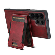 For Samsung Galaxy S22 Ultra 5G Suteni H17 Oil Eax Leather Detachable Wallet Phone Case(Red)