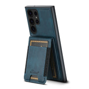 For Samsung Galaxy S22 Ultra 5G Suteni H17 Oil Eax Leather Detachable Wallet Phone Case(Blue)