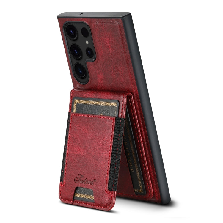 For Samsung Galaxy S24 Ultra 5G Suteni H17 Oil Eax Leather MagSafe Detachable Wallet Phone Case(Red)