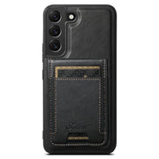 For Samsung Galaxy S25+ 5G Suteni H17 Oil Eax Leather MagSafe Detachable Wallet Phone Case(Black)