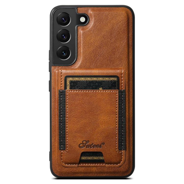 For Samsung Galaxy S25+ 5G Suteni H17 Oil Eax Leather MagSafe Detachable Wallet Phone Case(Brown) - Galaxy S25+ 5G Cases by Suteni | Online Shopping South Africa | PMC TechLife | Buy Now Pay Later Mobicred