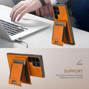 For Samsung Galaxy S25 5G Suteni H17 Oil Eax Leather MagSafe Detachable Wallet Phone Case(Khaki)